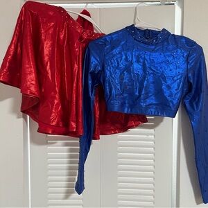 Weissman Red and Blue Dance Tops 3 piece